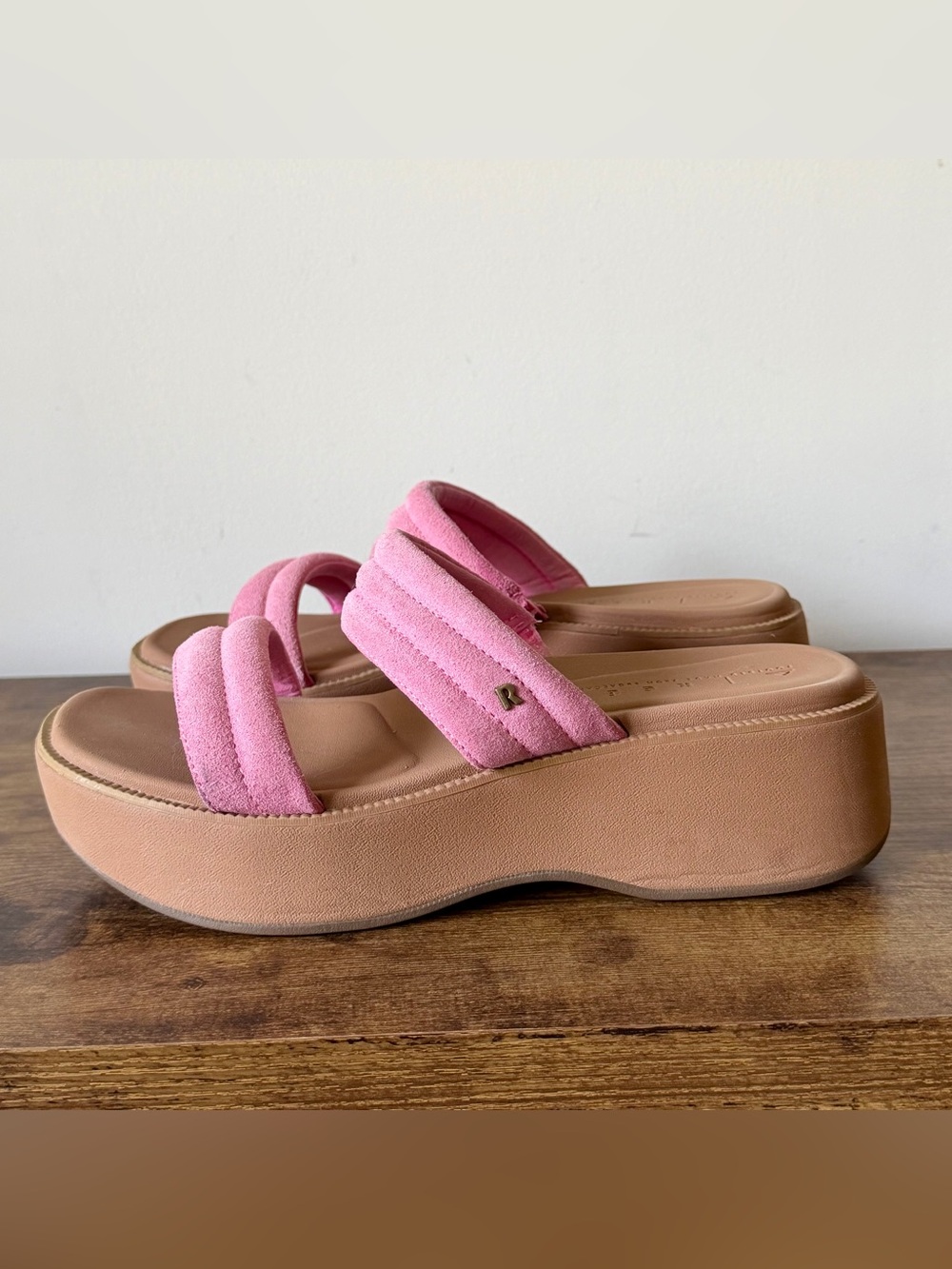 Reef Lofty Lux Hi Malibu Sandals Pink Platform Slides Womens Size 9